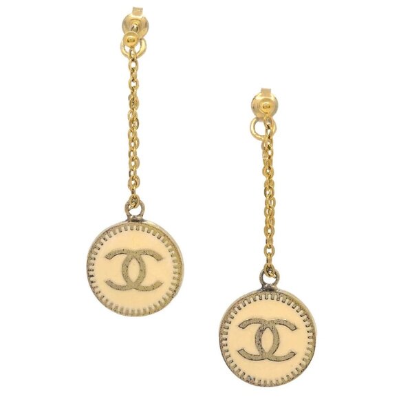 Chanel Dangle Piercing Earrings Gold 01P 195341 - Picture 1 of 8